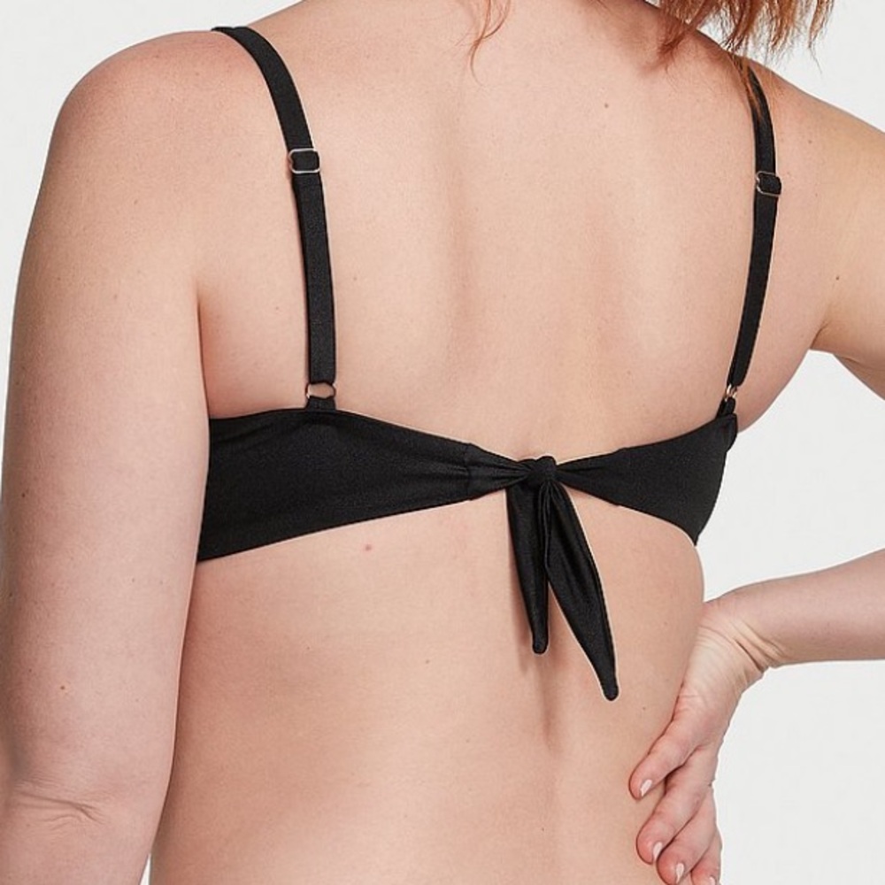 VS Very Sexy Shine Trim Push-Up Bikini Top Black 32C - Picture 2 of 9